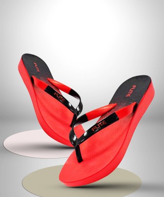 FLITE Women Slippers(Red 6)