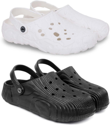 Pampy Angel Men Clogs(White, Black , 7)