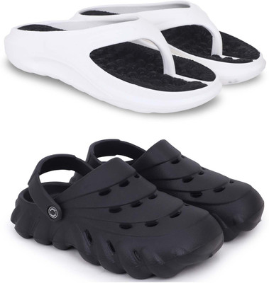 Pampy Angel Men Slippers(White, Black , 7)