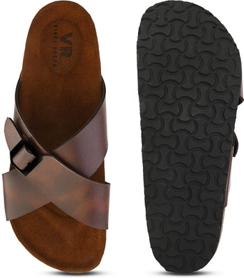 VINCI RUSSO Men Flip Flops(Brown , 7)