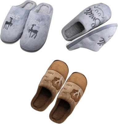 Mahi Enterprises Men Flip Flops(Grey, Grey, Brown , 10)