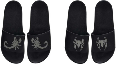 nvisan Men Slides(Grey, Black , 9)