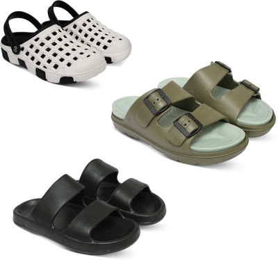 Acorn Men Slides(White, Olive, Black , 10)