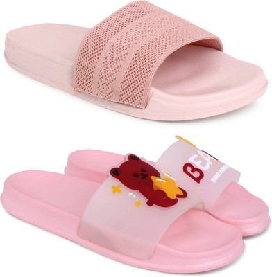 KAPYANSH Women Slides(Pink, Pink , 7)