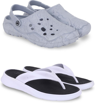 Pampy Angel Men Slippers(Grey, Black , 6)