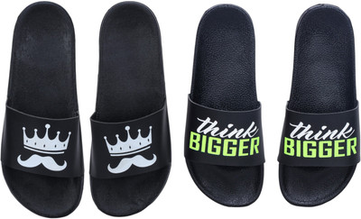 Digimahadev Men Flip Flops(Black , 10)