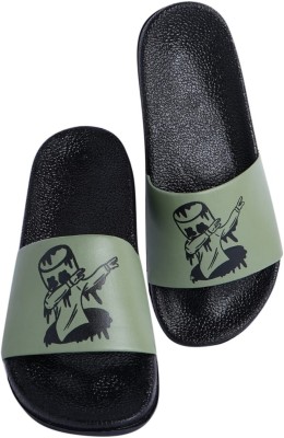 CLOSHO Men Slides(Green , 9)