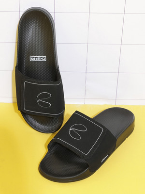 Chupps Men Urban Edge Black Men's Comfortable Slides & Flip Flop Slides(Black , 7)