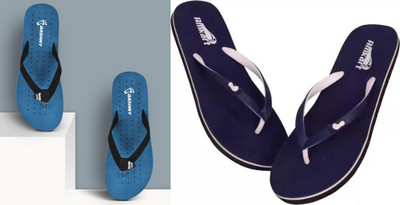 DASHNY Women Flip Flops(Blue, Blue , 6)