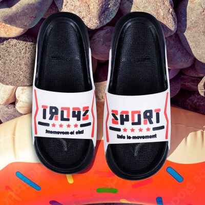 Mochites Men Slides(White, Black, Red , 6)