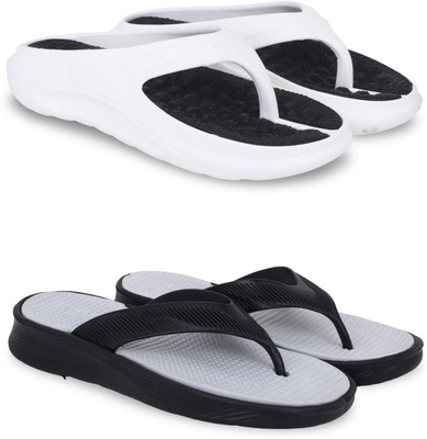 KAPYANSH Men Slippers(White, Green , 6)