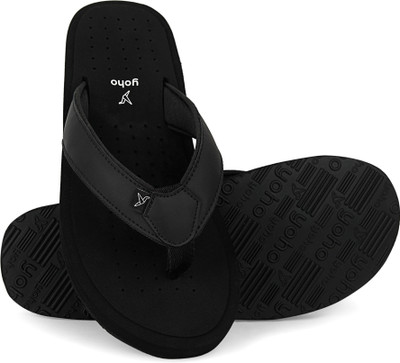 yoho Men ArchFlex Men ortho slippers with arch support |Soft Flip Flops(Black , 6)