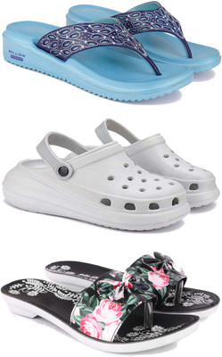 WINGSCRAFT Women Flip Flops(Brown, Blue , 7)