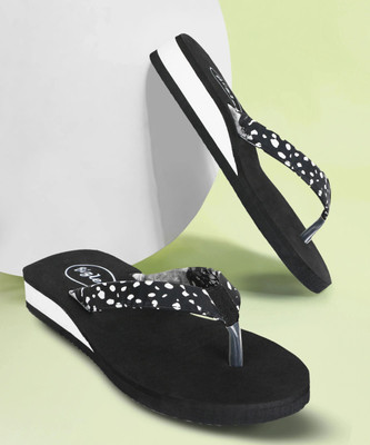 BIZLER Women Soft Ortho Slippers | Lightweight, Non-Slip & Stylish Daily Wear Flip Flops(Black , 5)