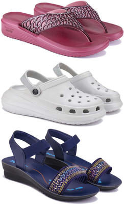 Pennen Women Flip Flops(Blue , 5)