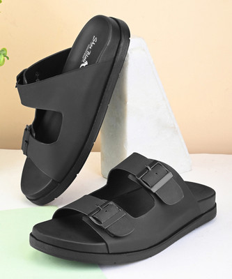 SHOE BLATE Men Ultralight Weight| Extra padded| Stylish|Ethnic|Casual Slides(Black , 7)