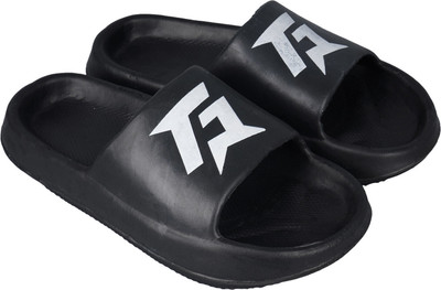 Shoe Island Men Slides(Black , 9)