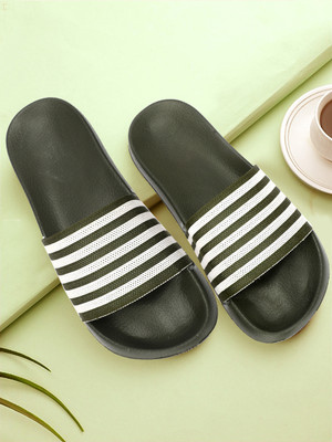 P R SHOES Men Slides(Olive , 10)