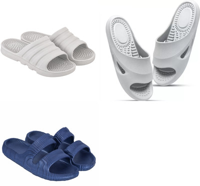 ventus Men Slippers(Grey, Blue , 8)