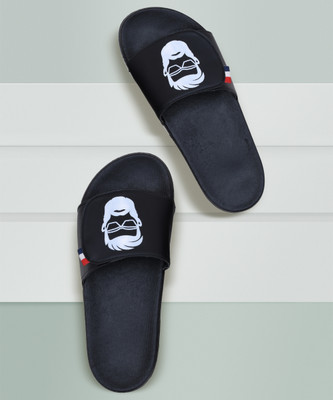 PERY-PAO Men Slides(Black , 6)