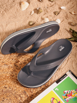 Neoz Women Levirex Lightweight with Arch Support Durable Anti-Skid & Stylish Dailywear| Flip Flops(Grey , 8)