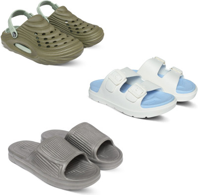 Acorn Men Slides(Olive, Blue, Grey, White , 10)