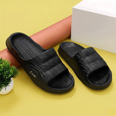 ERANC Men Slippers(Black , 9)