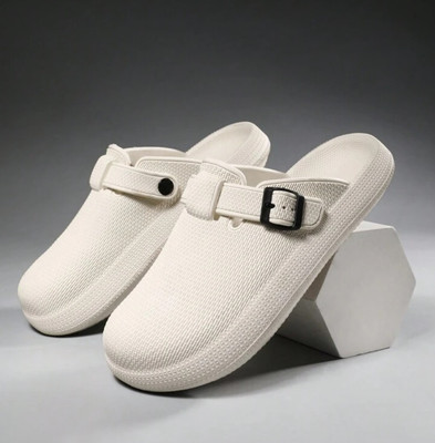 T-ROCK Men Flip Flops(Off White , 7)