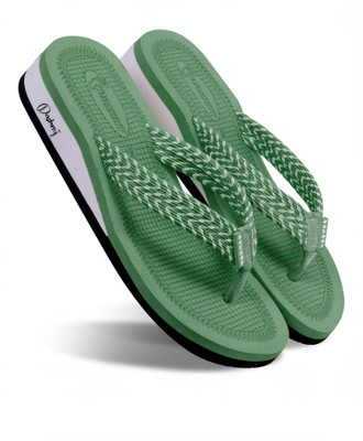 DASHNY Women EXTRA SOFT HEEL Ortho Care Orthopaedic Comfort Flip Flops(Green , 4)