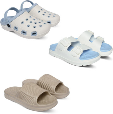 Acorn Men Slides(Blue, Blue, Beige , 10)