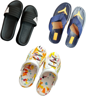 BLIBBERS Men Slippers(Black, Blue, Multicolor , 7)