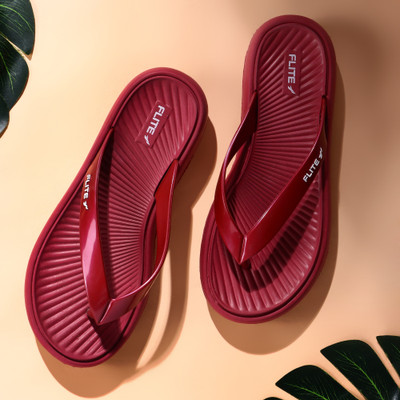 FLITE Women Slippers(Maroon , 8)