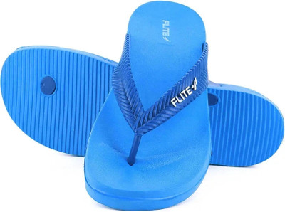FLITE Women Flip Flops(Blue , 7)