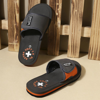 DOCTOR EXTRA SOFT Men Men's House Slipper Ortho Care Orthopaedic Diabetic Comfortable Flip-Flop Slides Slides(Grey , 10)