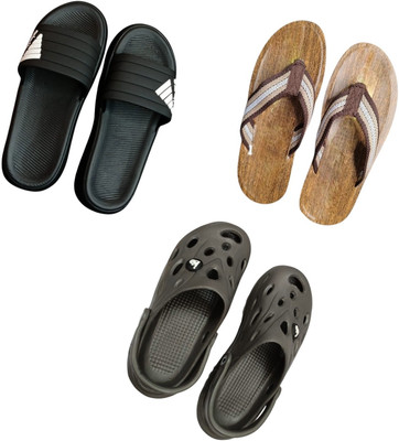 BLIBBERS Men Slippers(Black, Brown, Grey , 9)