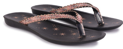 DRACKFOOT Women Flip Flops(Black , 6)
