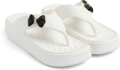 MILESTOE Women Slippers(White , 8)