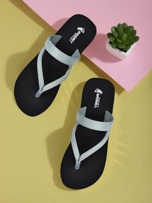 DASHNY Women New Latest Collection of Stylish Slippers(Green, Black , 5)