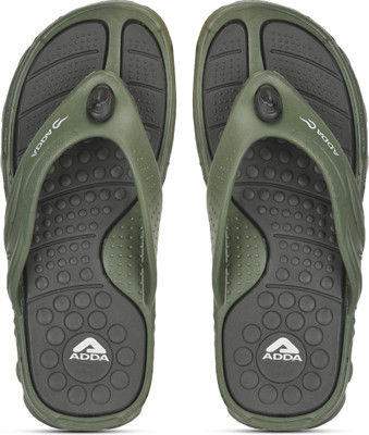 Adda Men Flip Flops(Olive, Black , 9)