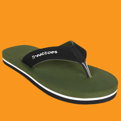 TREATTOES Men Ortho Care Diabetic Orthopaedic Comfort Dr Slippers Flipflops For Men's and Boy Flip Flops(Green , 7)