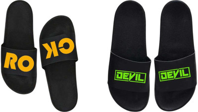 nvisan Men Slides(Green, Yellow, Black , 7)