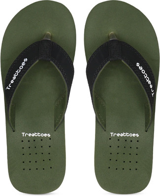 TREATTOES Men Orthopaedic & Diabetic Super Fit Comfort Doctor Slipper, Slides & House Slipper Flip Flops(Green , 11)