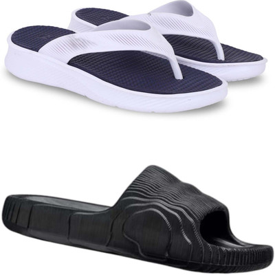 Pampy Angel Men Slippers(Blue, Black , 10)