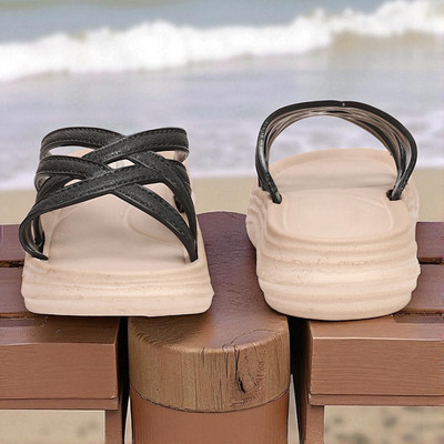WOCMEC Women Flip Flops(Beige , 8)