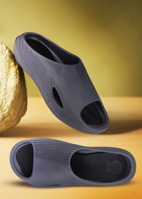 BERSACHE Men Slides(Black , 8)