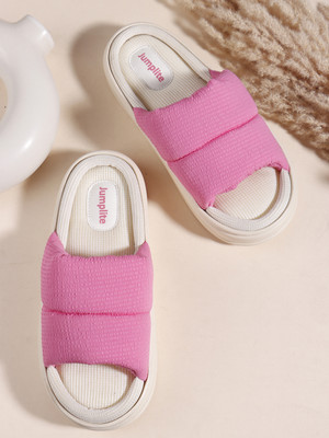 JUMPLITE Women Slippers(Pink , 6)