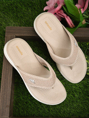 Onsole Women Flip Flops(Beige , 7)