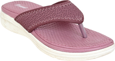 Cozy Wear Women Slippers(Pink, White , 8)