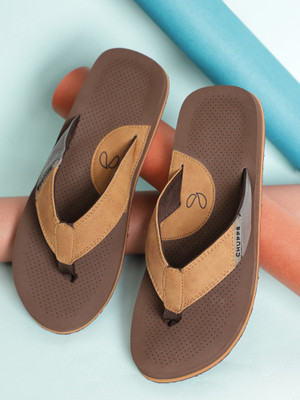 Chupps Men Grip Light Brown Men's Comfortable Slides & Flip Flop Flip Flops(Brown , 11)