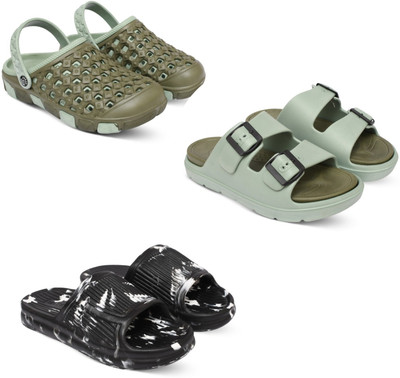 Acorn Men Slides(Olive, Olive, Black , 9)